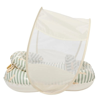 Interactive Baby Float Duck Sage Stripe