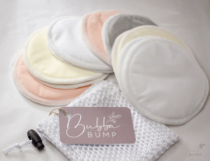 14 Pack Organic Bamboo Reusable Breast Pads | 7 Pairs (Mixed Prints)