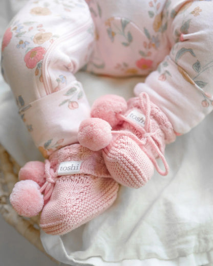 Organic Booties | Misty Rose
