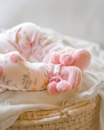 Organic Booties | Misty Rose