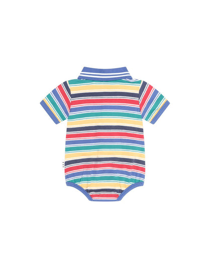 Vintage Stripe Hux Polo Romper