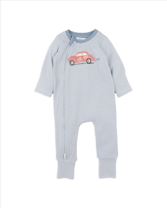 Alvin Stripe Organic LS Zipsuit