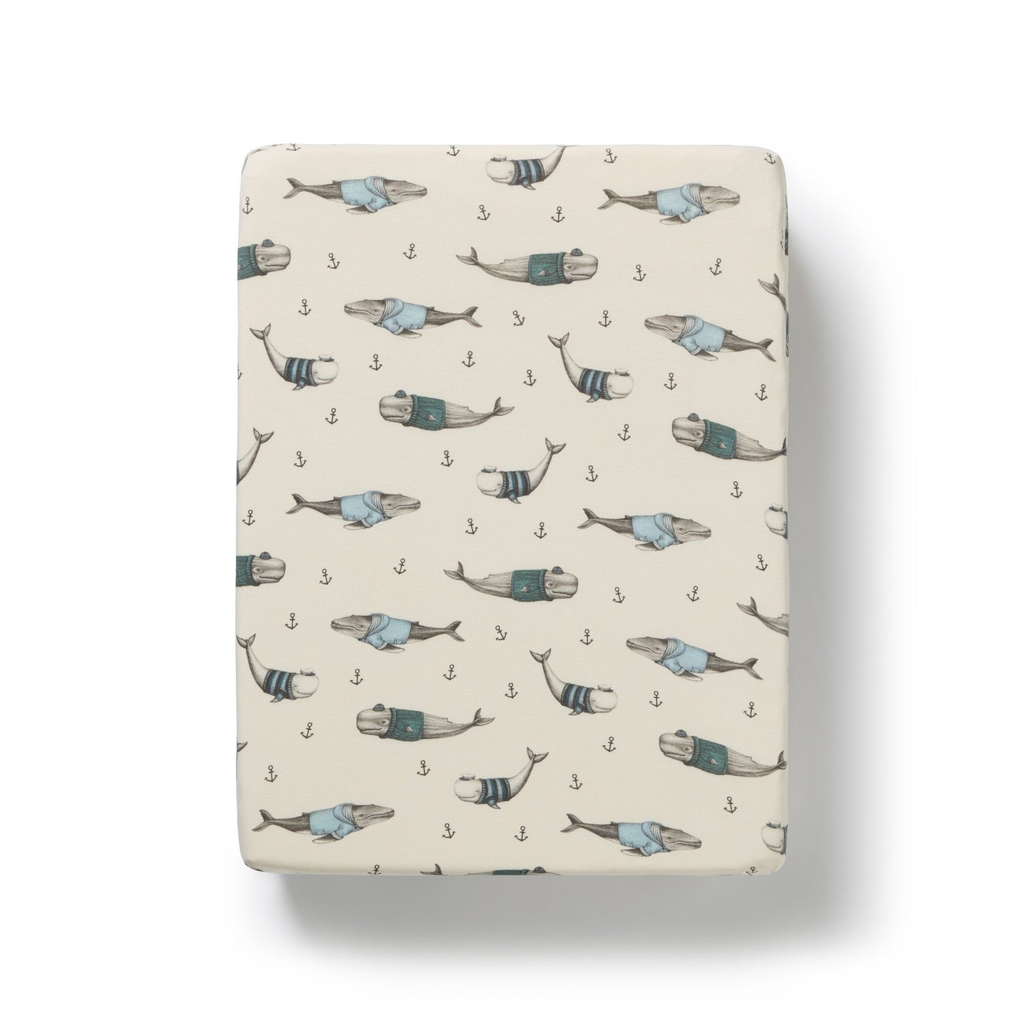 Woolly Whales Organic Bassinet Sheet
