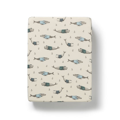Woolly Whales Organic Bassinet Sheet