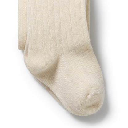 Buttermilk Organic Ribbed Tights