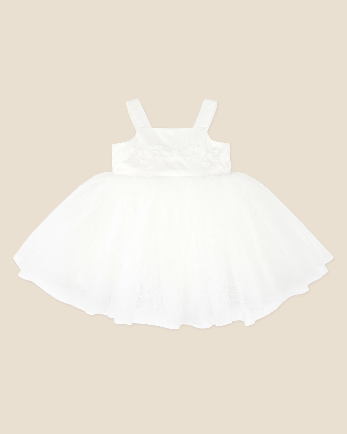 Embroidered Bodice Tulle Dress With Bloomers