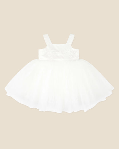Embroidered Bodice Tulle Dress With Bloomers