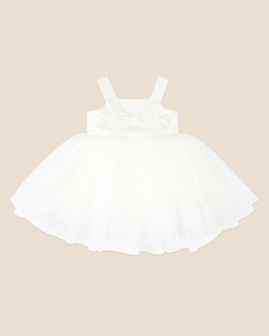 Embroidered Bodice Tulle Dress With Bloomers