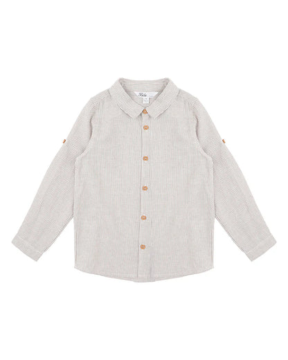 Jake Stripe LS Shirt 3-7 YRS Biscuit