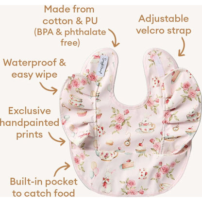 Snuggle Hunny Alice's Tea Party Frill Snuggle Bib | Aster & Ruby