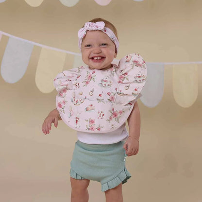 Snuggle Hunny Alice's Tea Party Frill Snuggle Bib | Aster & Ruby