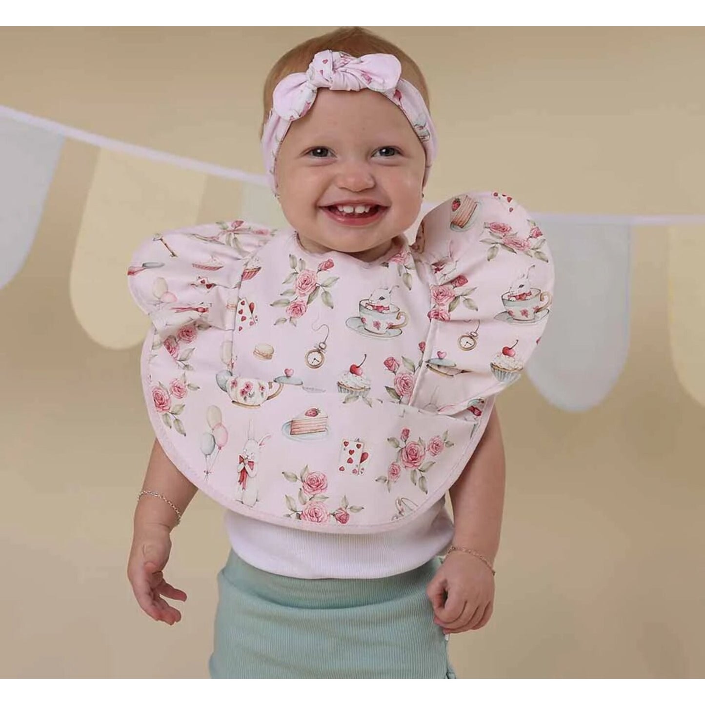 Snuggle Hunny Alice's Tea Party Frill Snuggle Bib | Aster & Ruby