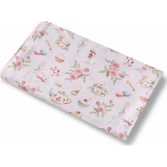 Snuggle Hunny Alice's Tea Party Organic Muslin Wrap | Aster & Ruby