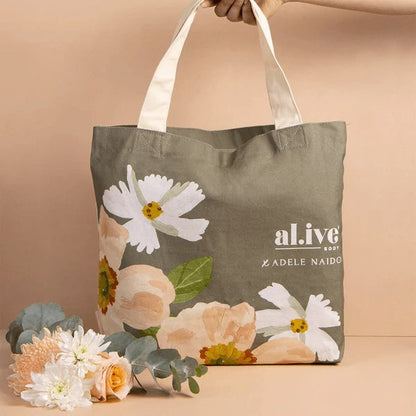 Al.ive Body X Adele Naidoo Cotton Tote Bag-Aster & Ruby