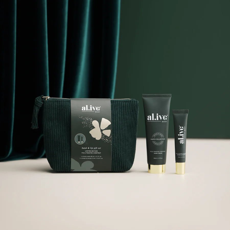 Al.ive Limited Edition Hand & Lip Gift Set - Fig & Toasted Chestnut - Aster & Ruby