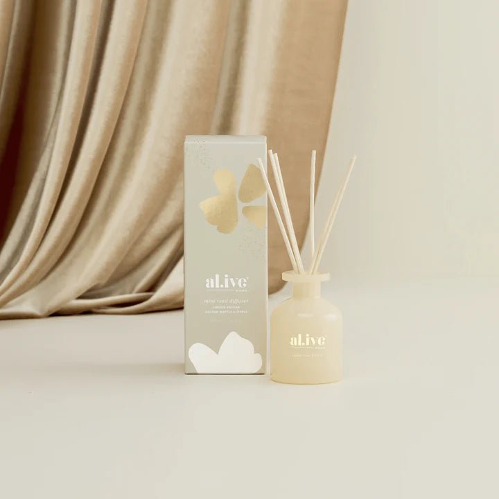 Al.ive Limited Edition Mini Reed Diffuser - Golden Wattle & Citrus - Aster & Ruby