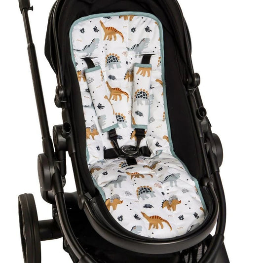 All4Ella Pram Liner - Beige Dinosaur - Aster & Ruby