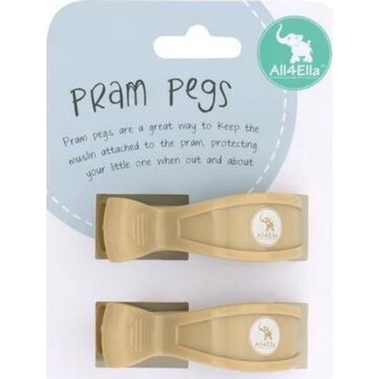 All4Ella Pram Pegs 2pk Sand - Aster & Ruby