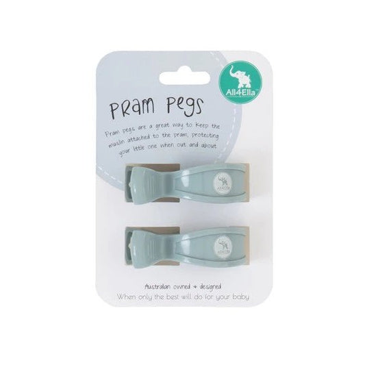 All4Ella Pram Pegs 2pk Steel Blue-Aster & Ruby
