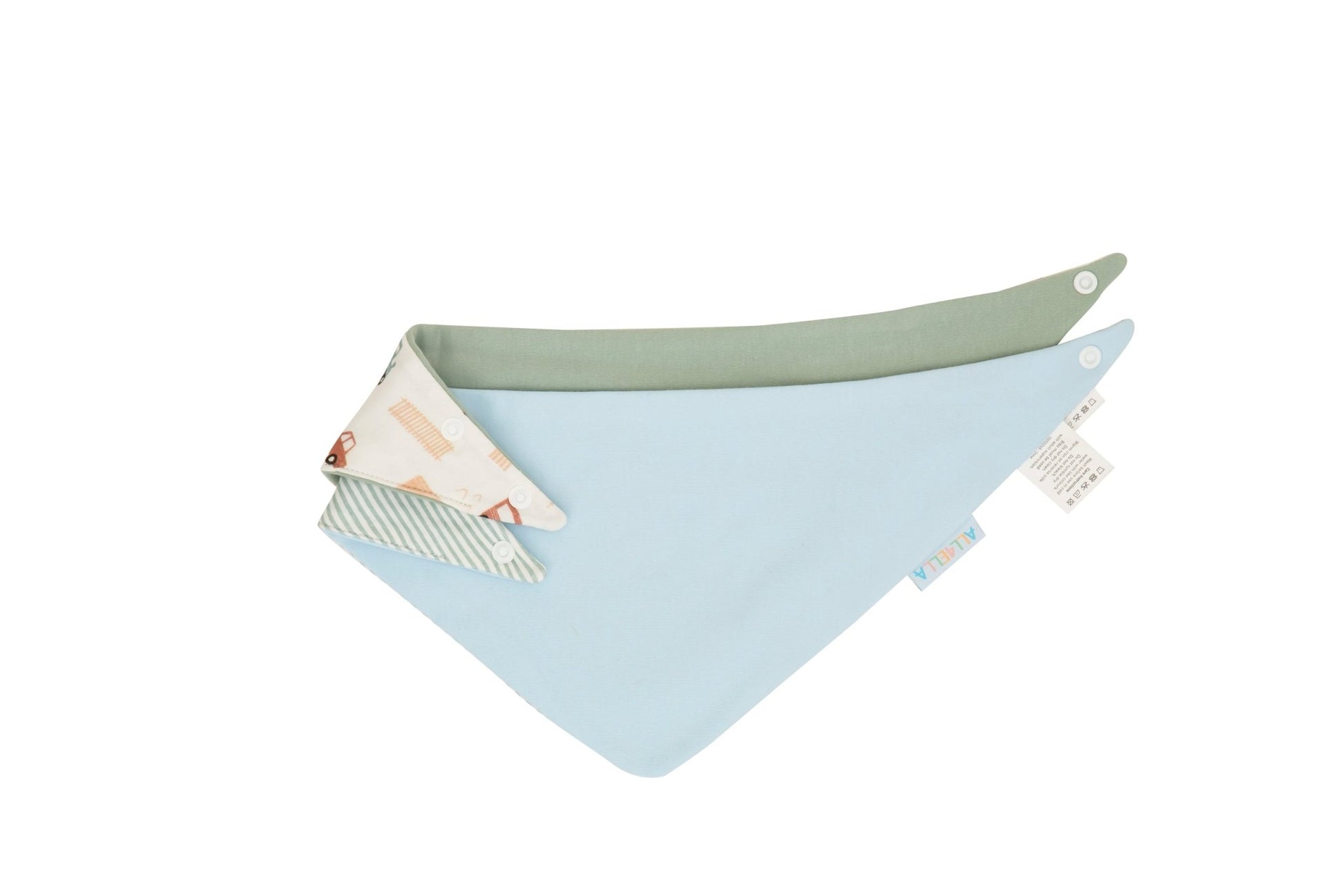 All4ella Reversible Banda Bibs 2pk - Blue Trucks - Aster & Ruby