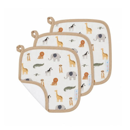 Wild Animals Organic Wash Cloths 3pk