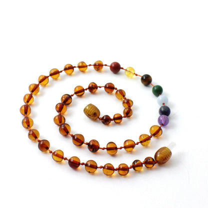 Amber Necklace Cognac Chakra | Baby 32cm - Aster & Ruby