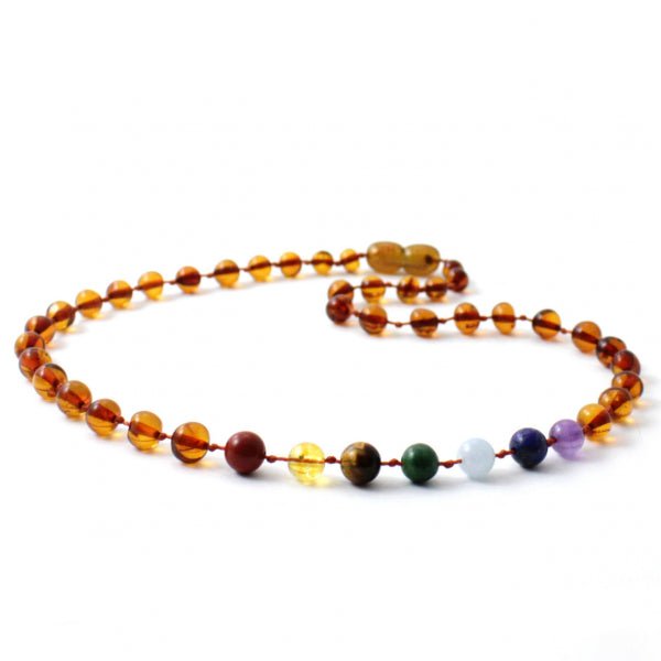 Amber Necklace Cognac Chakra | Baby 32cm - Aster & Ruby