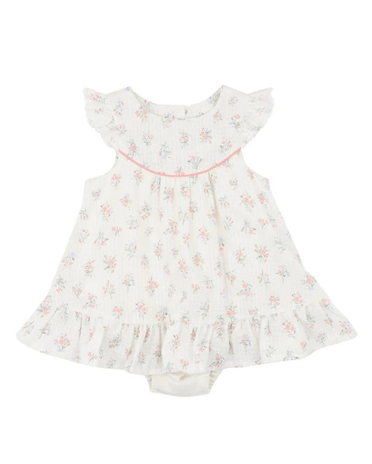 ANYA DISTY PRINT OVERLAY DRESS - Aster & Ruby