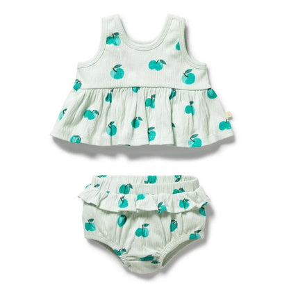 Apple Papple Organic Ruffle Set – 3-6m, 6-12m, 12-18m – Aster & Ruby