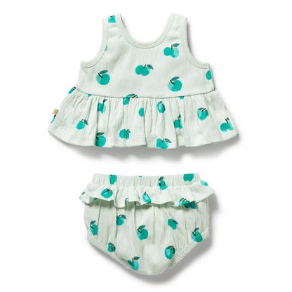 Apple Papple Organic Ruffle Set – 3-6m, 6-12m, 12-18m – Aster & Ruby