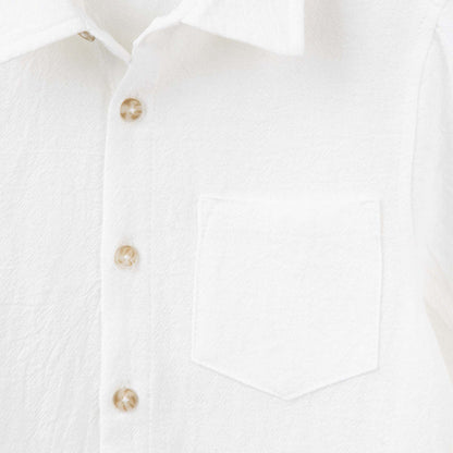 Designer Kidz Archie L/S Button Shirt Ivory | Aster & Ruby