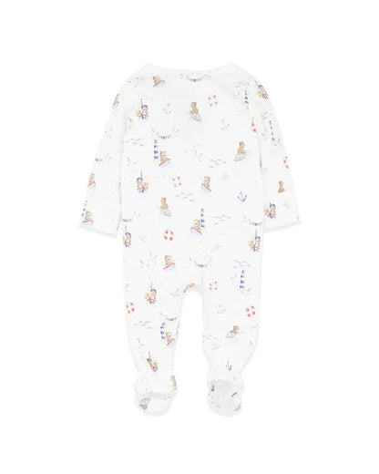 AXEL ORGANIC PRINT LS ZIP ROMPER - Aster & Ruby