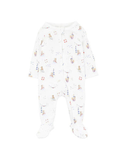 AXEL ORGANIC PRINT LS ZIP ROMPER - Aster & Ruby