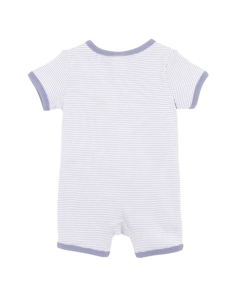 AXEL ORGANIC STRIPE SS ZIP ROMPER - Aster & Ruby
