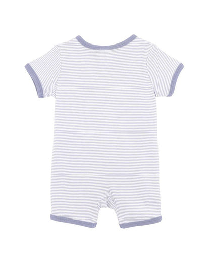 AXEL ORGANIC STRIPE SS ZIP ROMPER - Aster & Ruby
