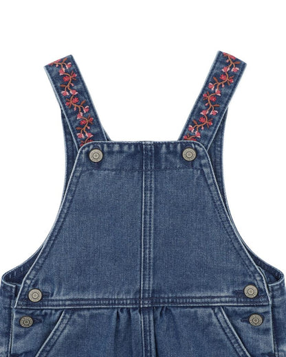 Wild Garden Emb. Denim Overalls