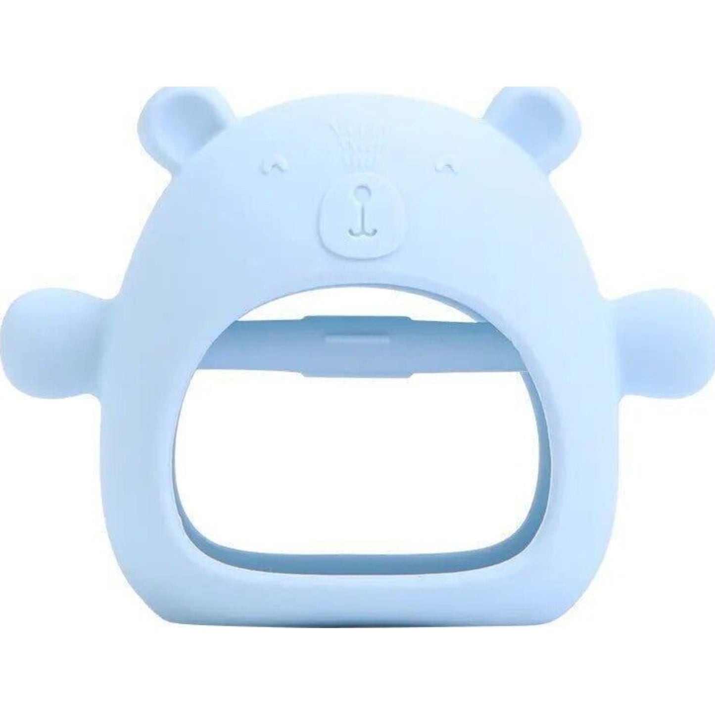Zebra Babies Baby Blue Silicone Bear Teething Mitten | Aster & Ruby