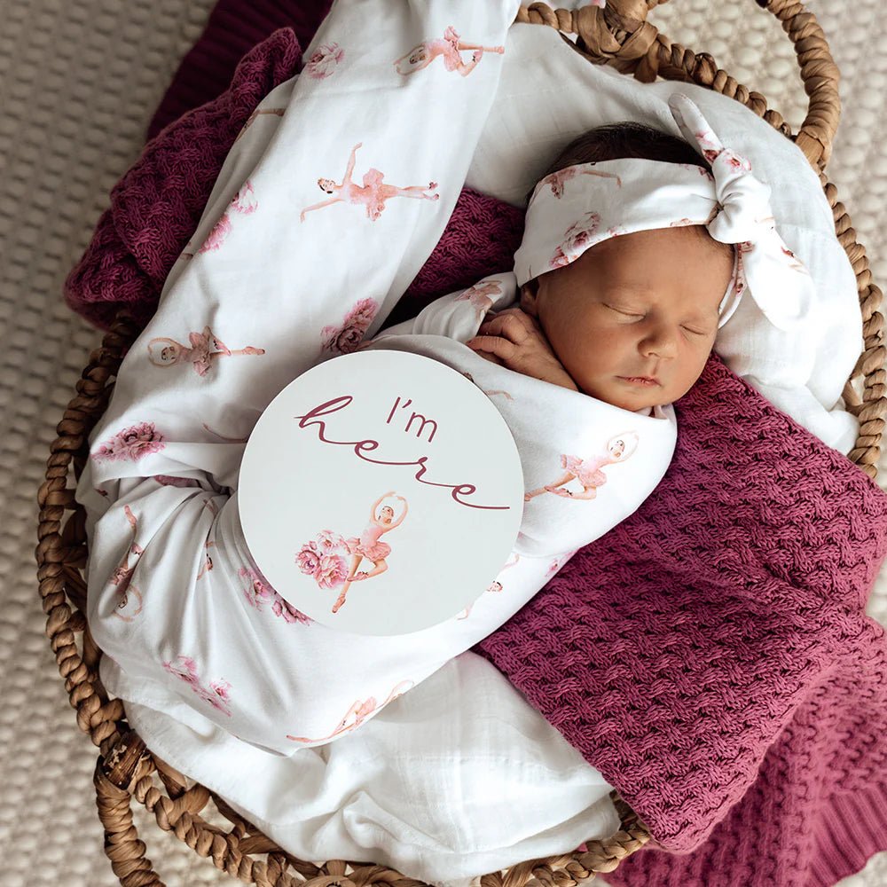 Ballerina Organic Jersey Wrap & Topknot Set - Aster & Ruby