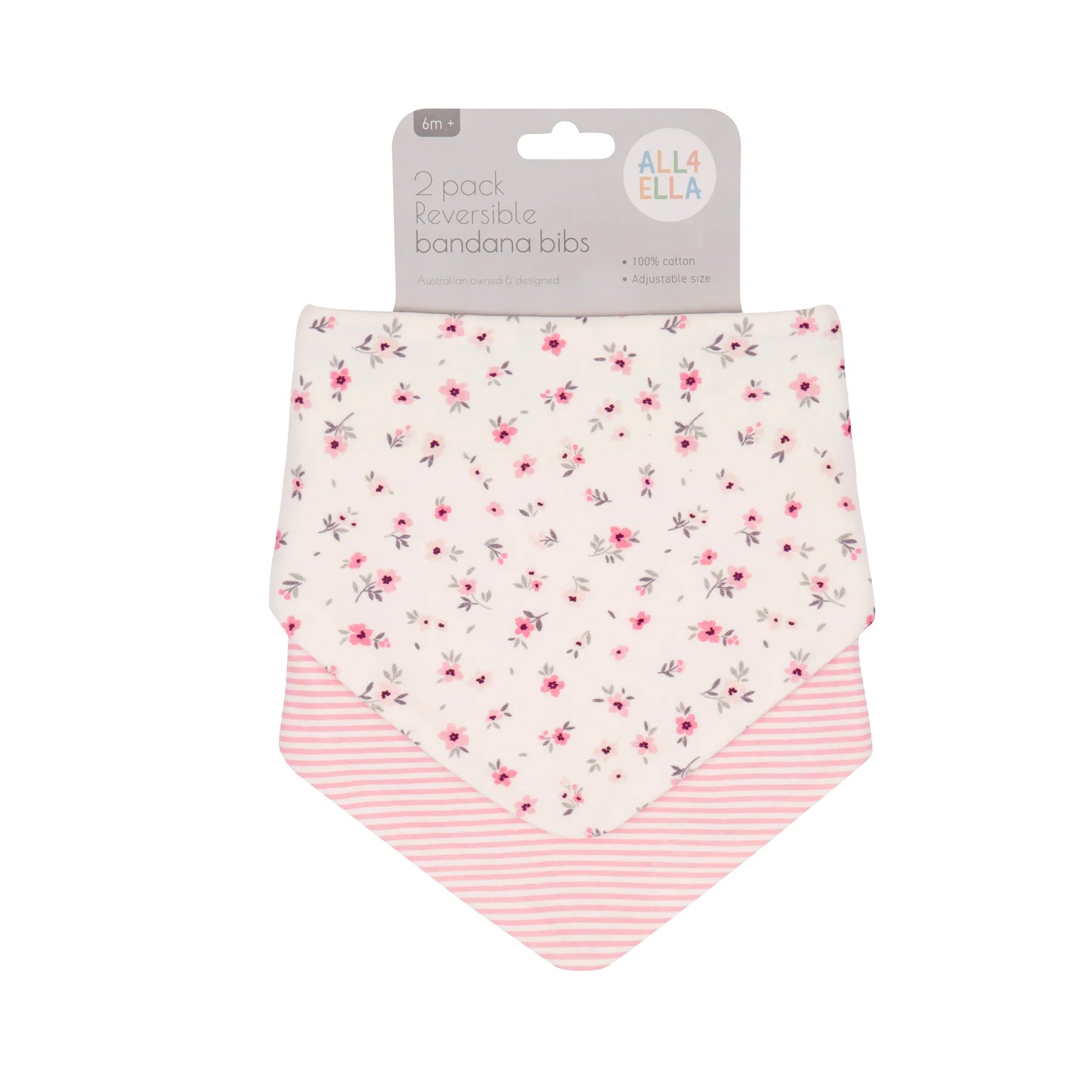 Bandana Bibs 2pk Pink Petals - Aster & Ruby