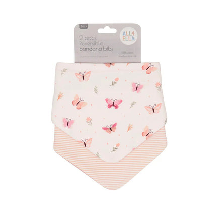 Bandana Bibs 2pk Sweet Butterfly - Aster & Ruby