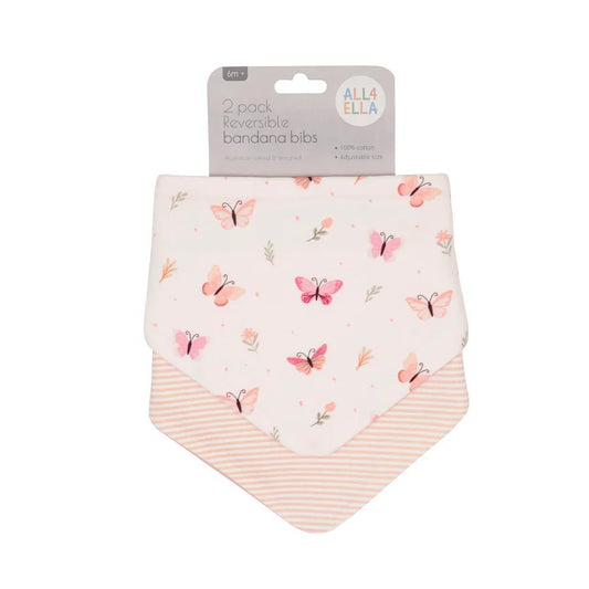 Bandana Bibs 2pk Sweet Butterfly - Aster & Ruby