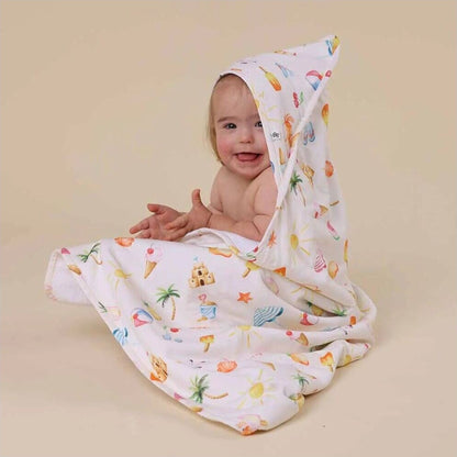 Snuggle Hunny Kids Beach Fun Organic Hooded Baby Towel | Aster & Ruby