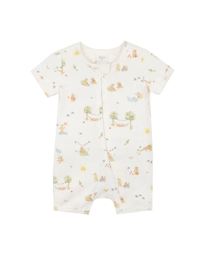BEAR ORGANIC SS ZIPSUIT - Aster & Ruby