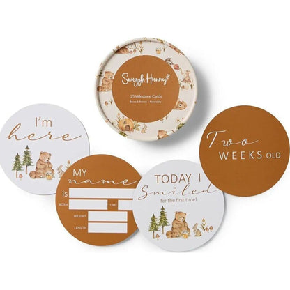 Snuggle Hunny Kids Bears & Bronze Reversible Milestone Cards | Aster & Ruby