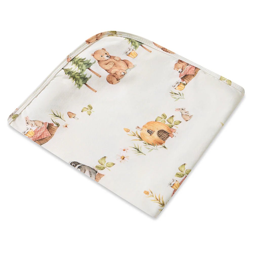 Bears Organic Jersey Wrap & Beanie Set - Aster & Ruby