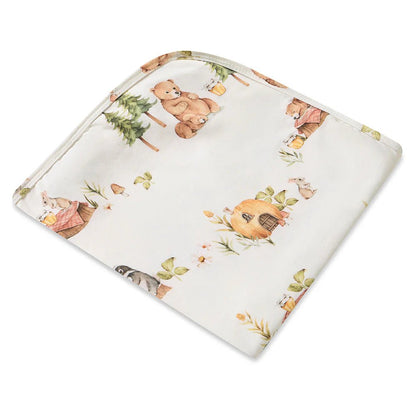 Bears Organic Jersey Wrap & Beanie Set - Aster & Ruby