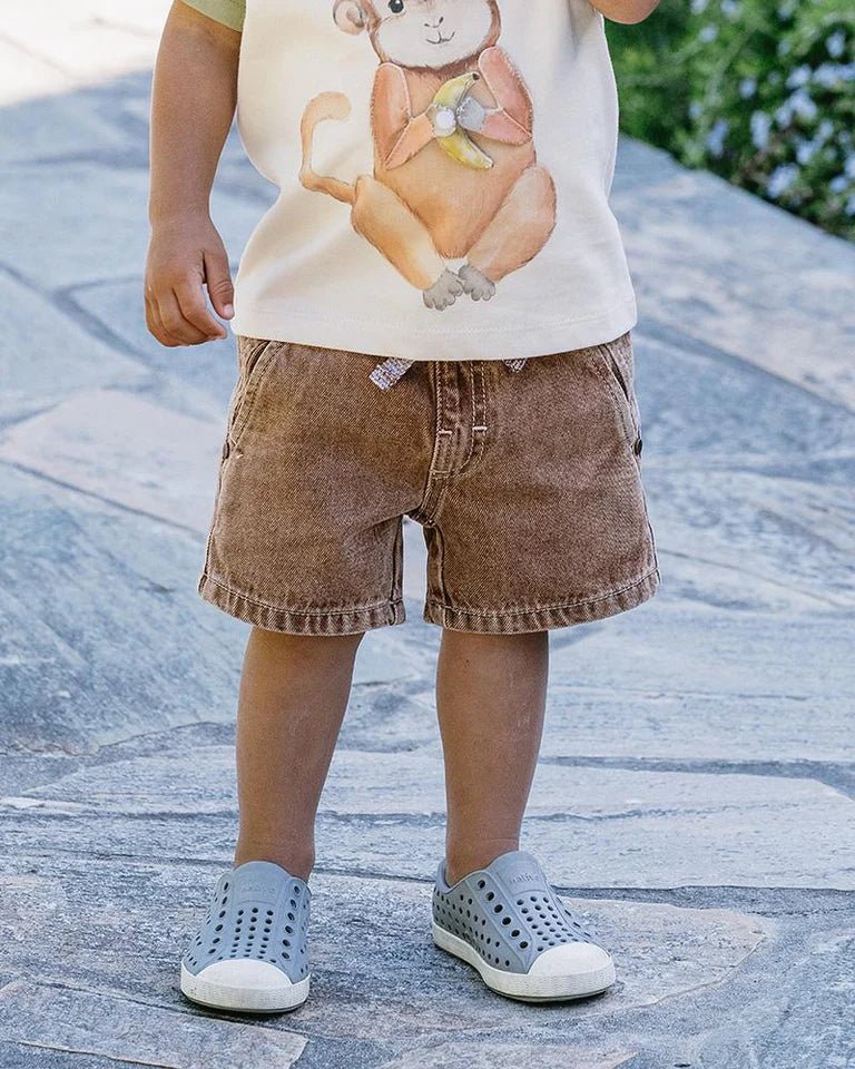 Bebe Boys Shorts - Brown Denim - Aster & Ruby