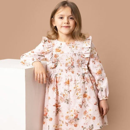 Bebe Dotti Print Smock Dress 3-7 Yrs-Aster & Ruby