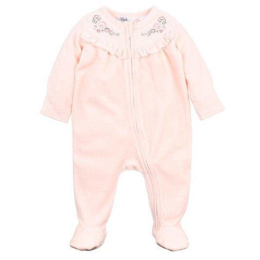 Bebe Thea Velour LS ZIP Onesie-Aster & Ruby