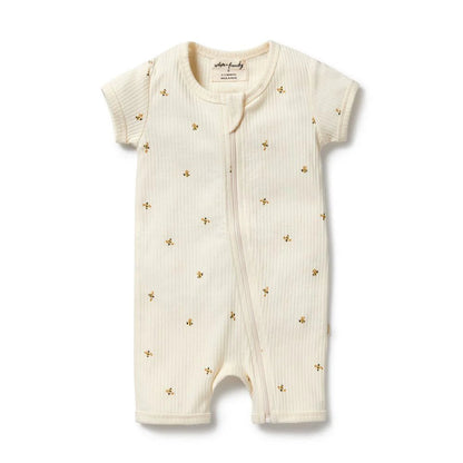 Bee Mine Organic Boyleg Zipsuit - Aster & Ruby